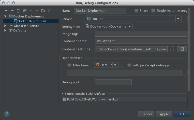 IntelliJ IDEA Project Run Config