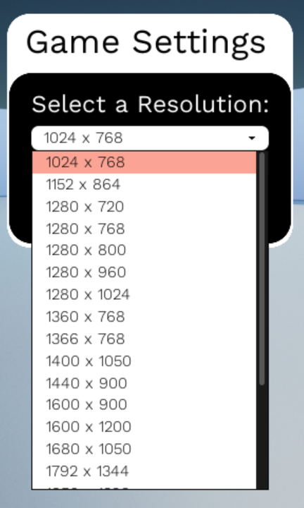 Set the Screen Resolution to Selected Value